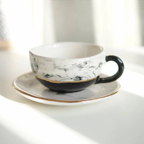 Coffee cup & saucer  Marble