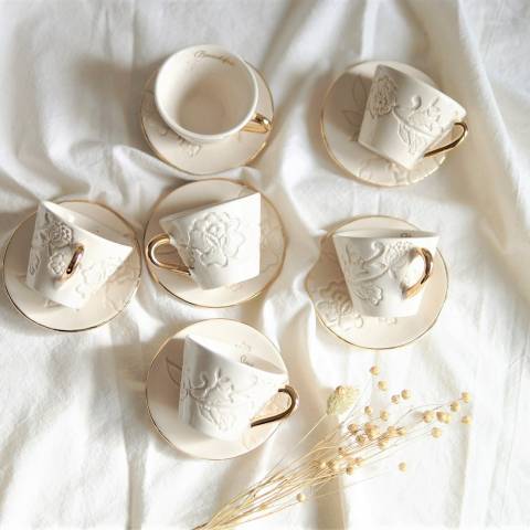 Set of six espresso cups&saucers