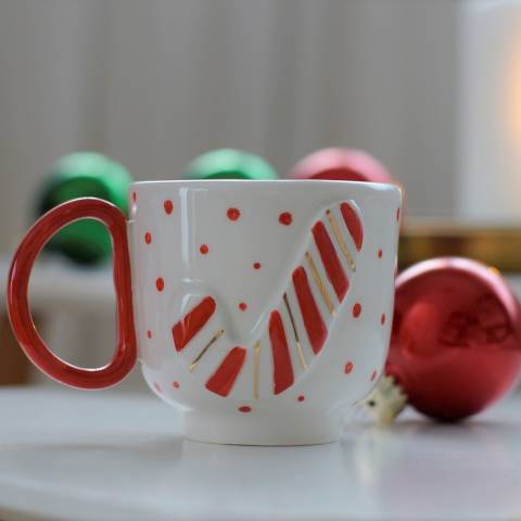 CANDY CANE cup with handle